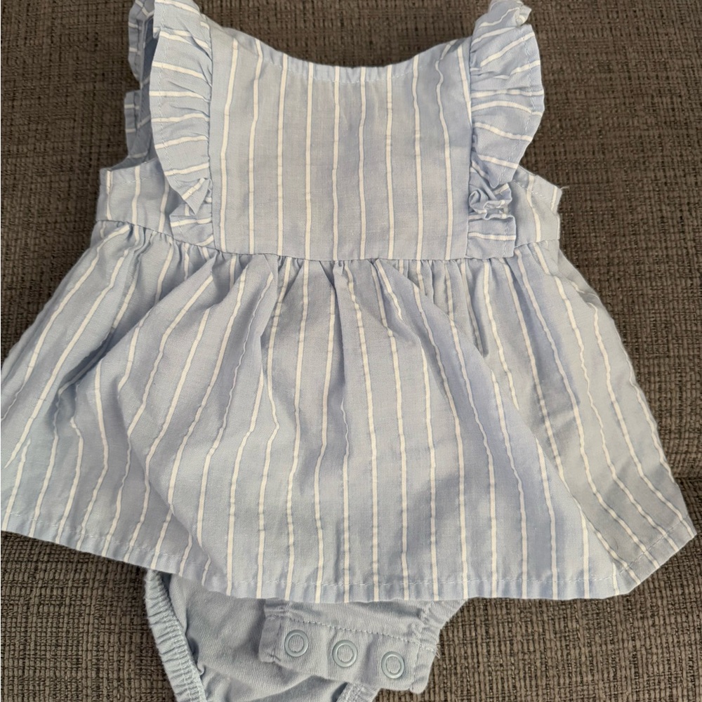 Carter's Light Blue Striped Diaper Cover